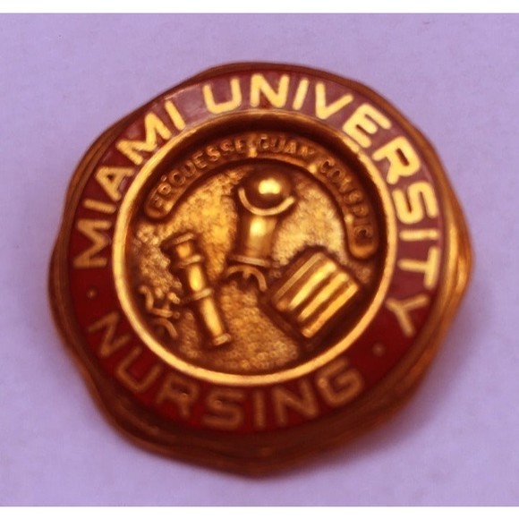 MIAMI University BSN Nursing State of Ohio School College 1/10 10k GF Pin/Brooch - Picture 3 of 3